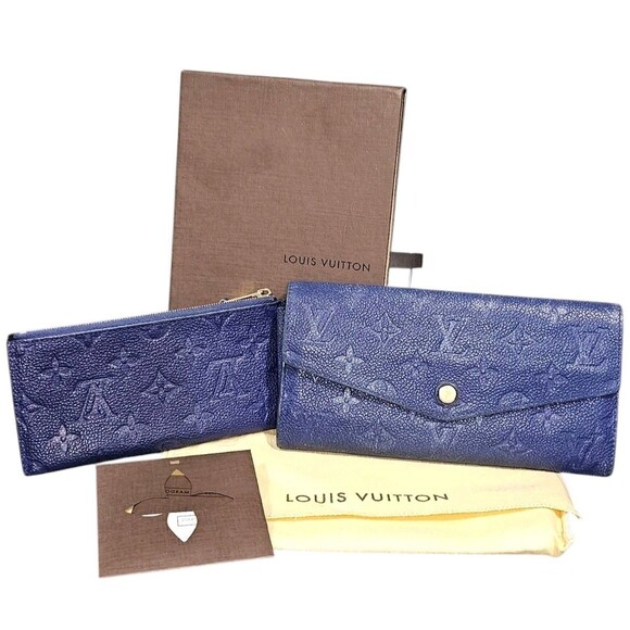 Louis Vuitton Monogram Empreinte Portefeuille Curieuse Blue Long Wallet Pouch